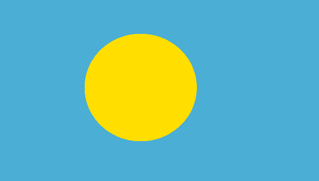 Flag of Palau blue with yellow circle