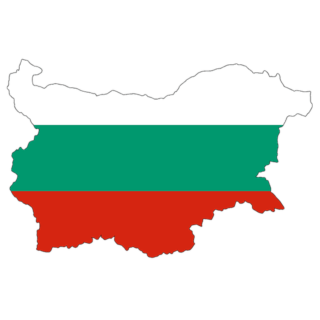 Bulgarian map with flag red green white