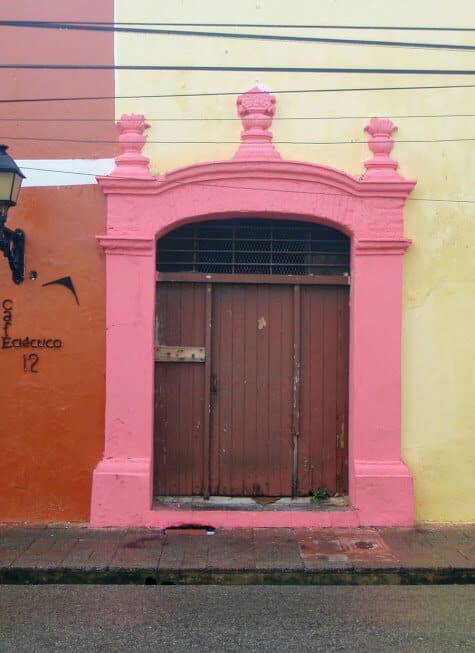 pink and brown doorway