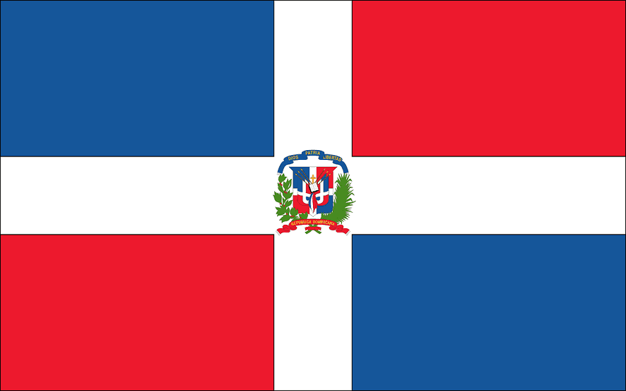 Dominican Republic flag red blue and white
