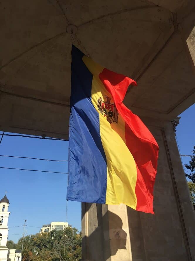 The Moldovan flag - red yellow and blue