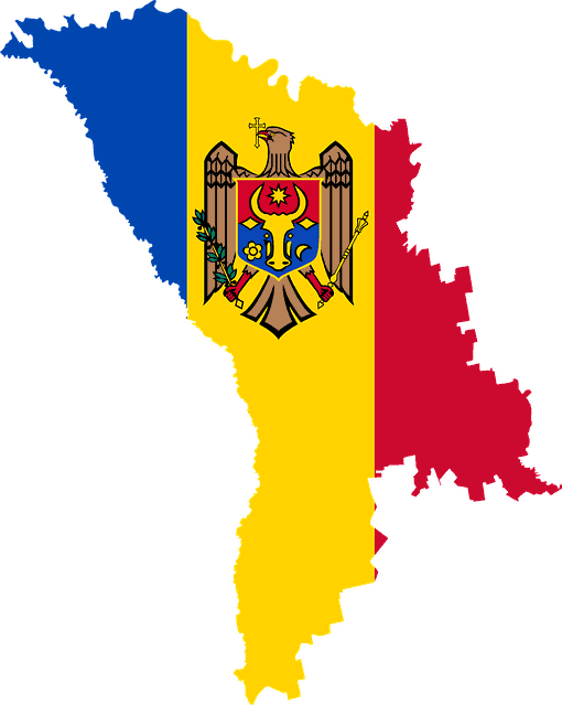moldova map with moldova flag on it
