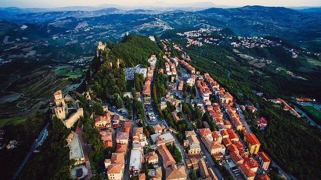 aerial view of San Marino city