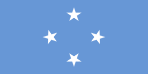 Micronesia Flag blue background with four white stars