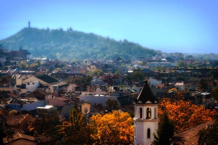 aerial view of Plovdiv Bulgaria