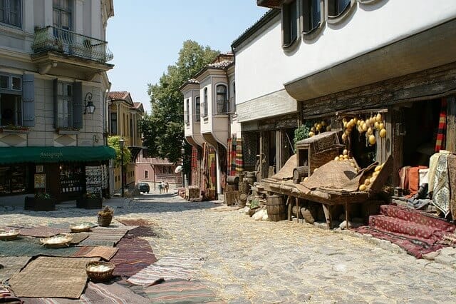 Plovdiv street in old town