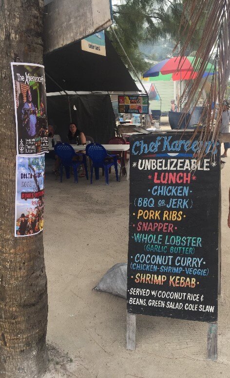 chef kareem sign Caye Caulker Belize