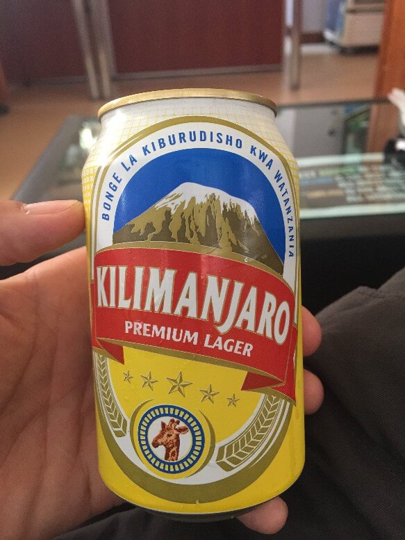 can of Kilimanjaro beer, almost the cheapest beer in the world