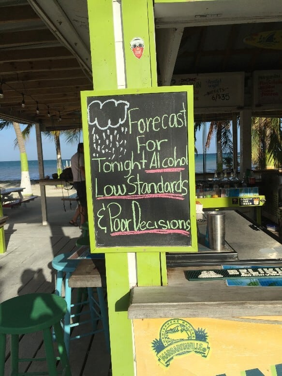 bar sign Caye Caulker Belize