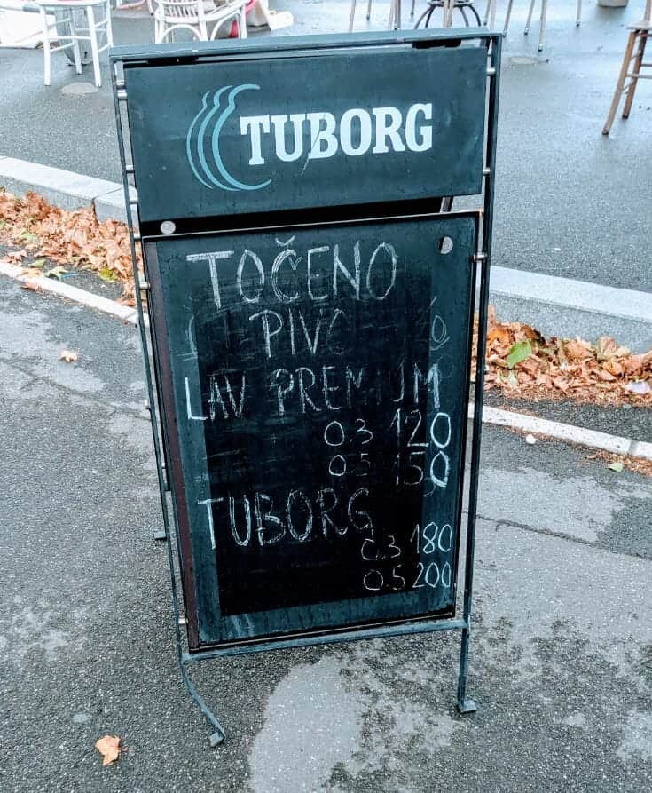 sign selling Tuborg beer