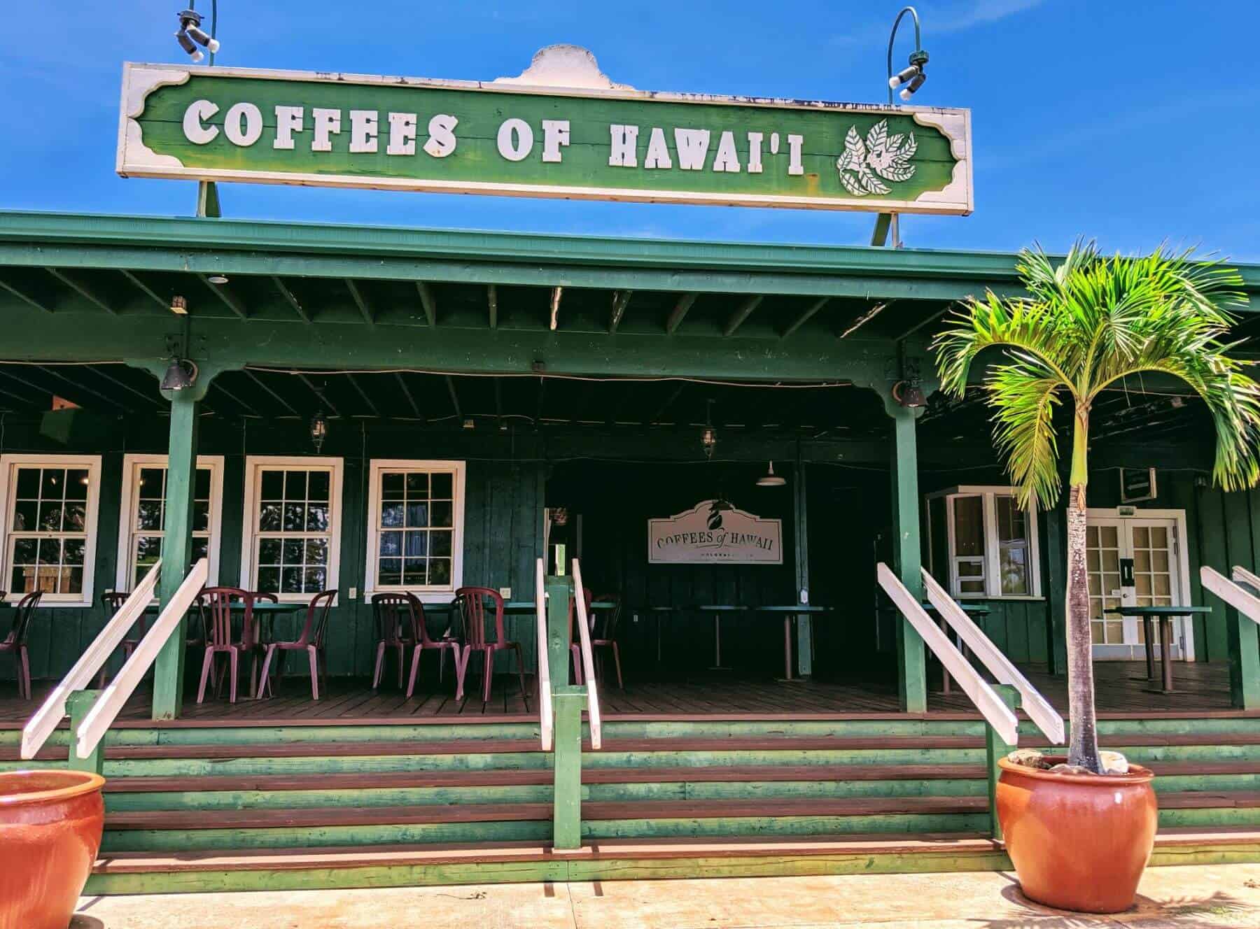 Coffees of Hawaii storefront green building