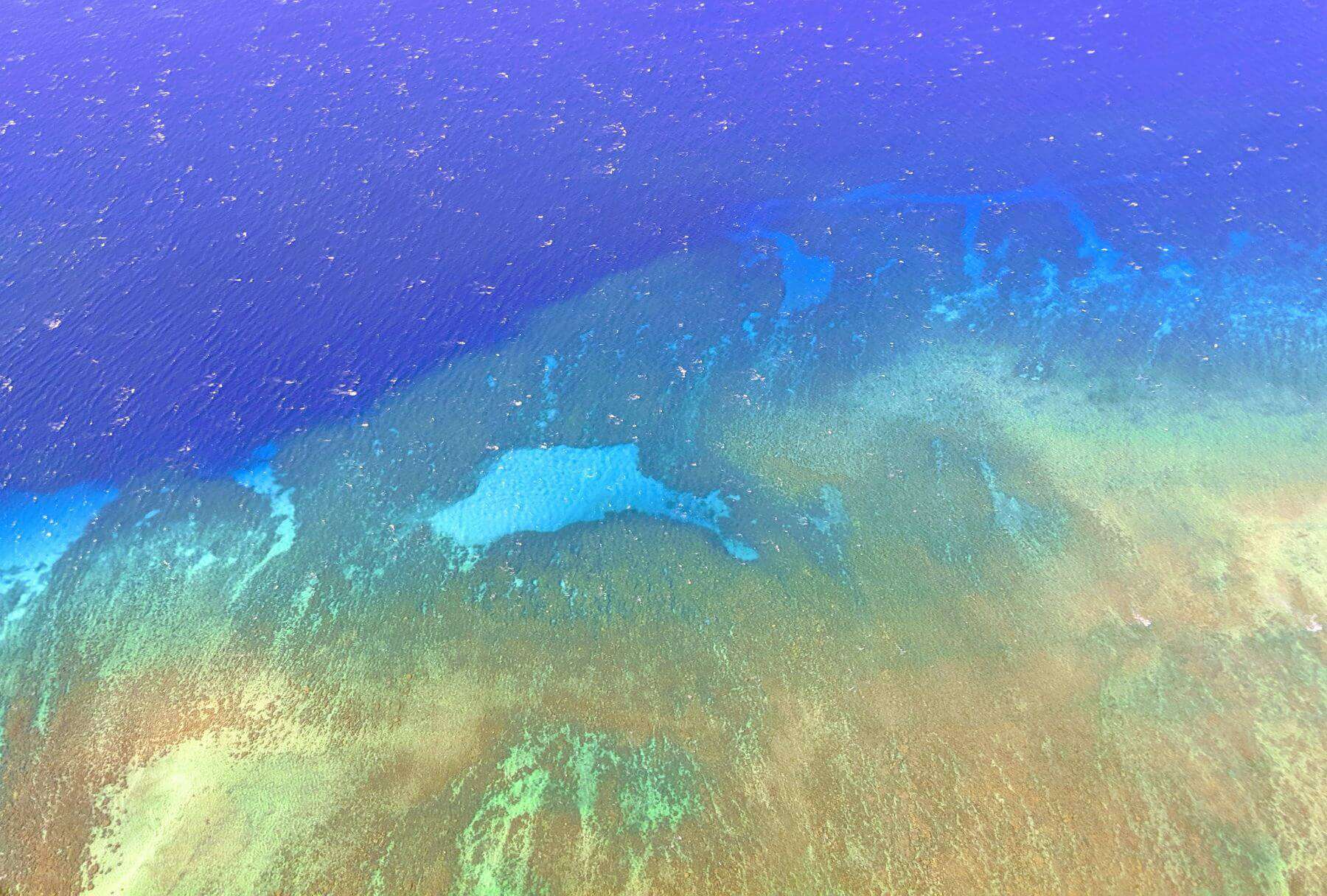 aerial view of molokai reef