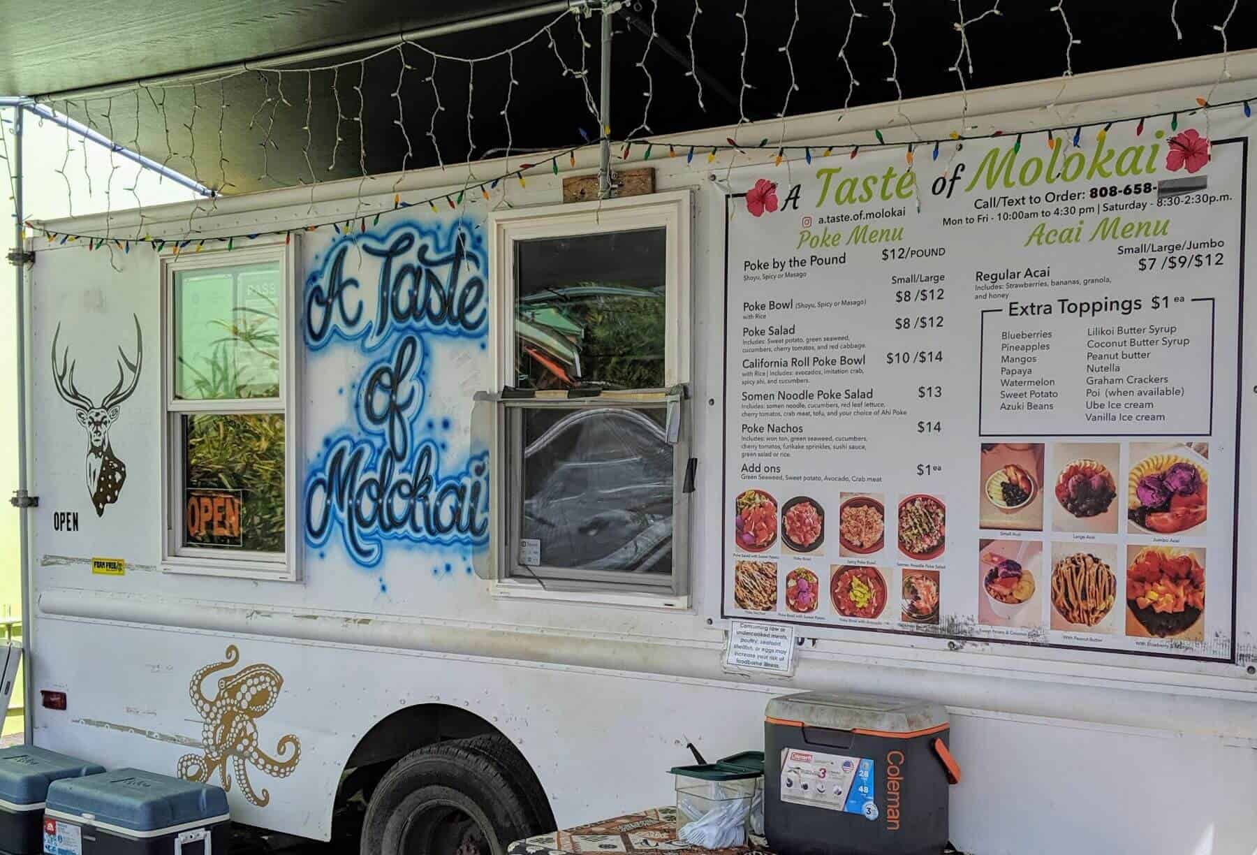 A Taste of Molokai white food truck
