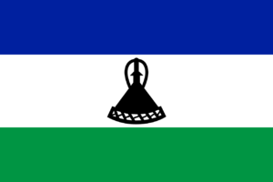 Lesotho flag blue white and green