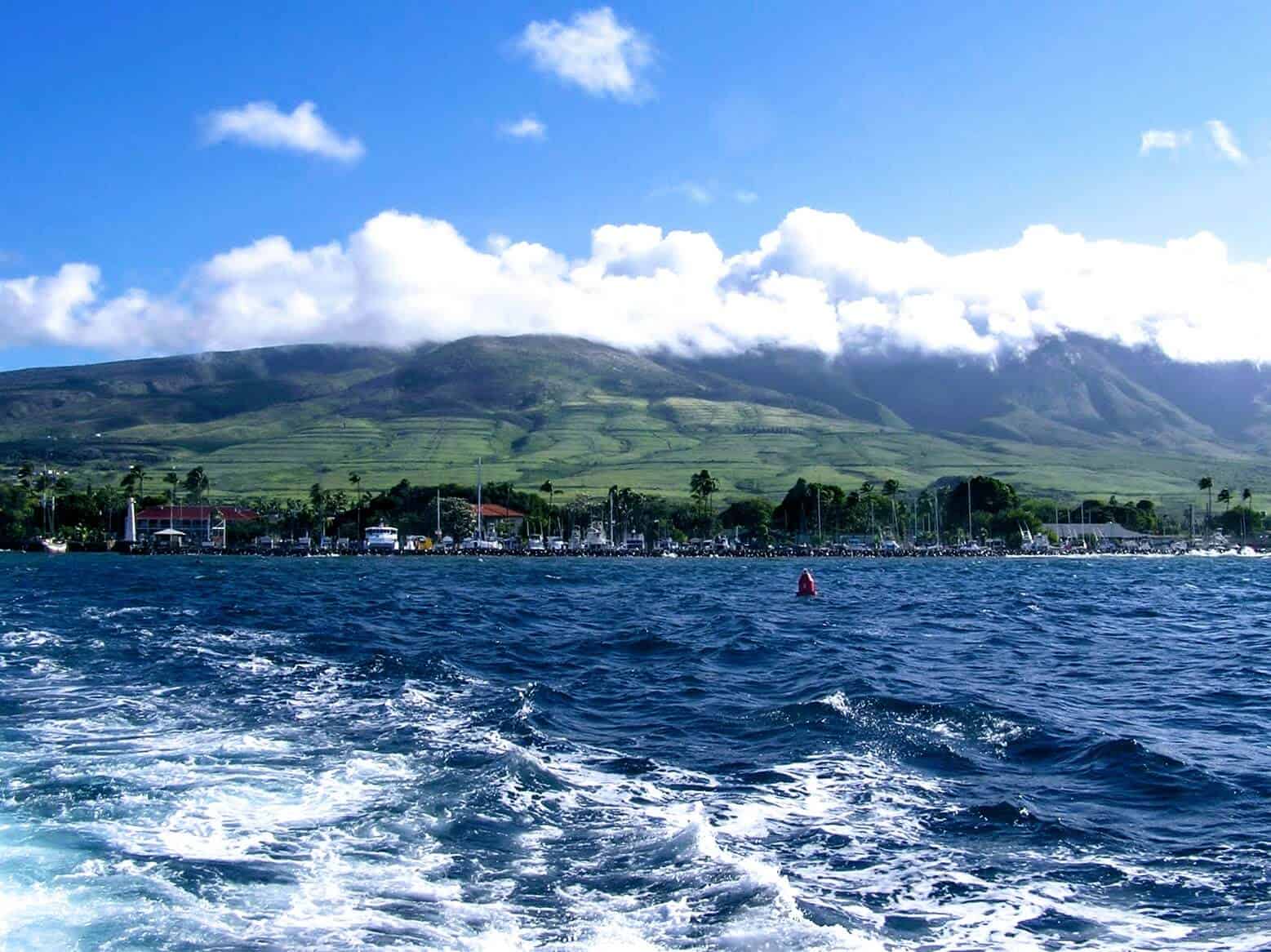 view of Lahaina Mai from ocean