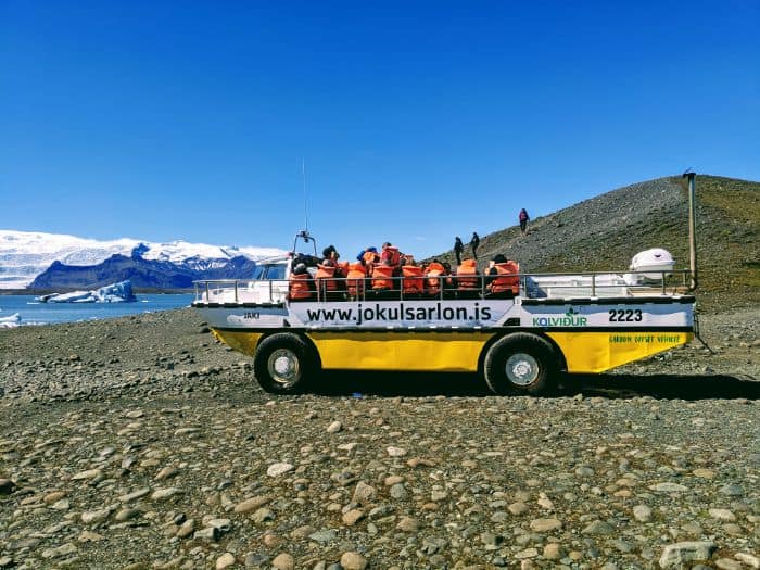 Jokulsarlon glacier duck boat
