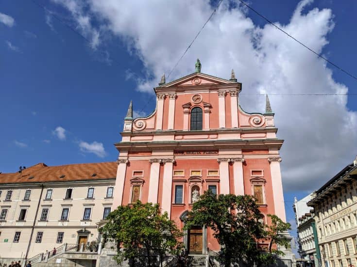 pink Franciscan Church Ljubljana