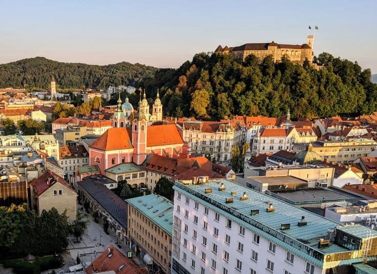 Ljubljana castle and city view