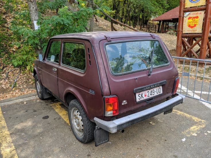 purple Russian Lada car